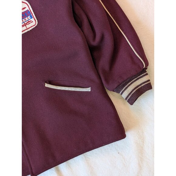 Marshall Gamemaster VTG 50s 60s Wool Maroon Tri-State Engineers Snap Jacket 38 - Picture 5 of 11